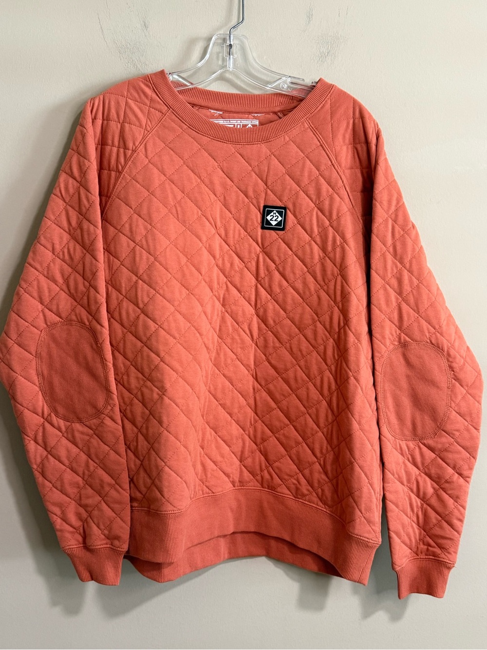 M22 Michigan Coral Quilted Crewneck Sweatshirt Elbow Patches XL